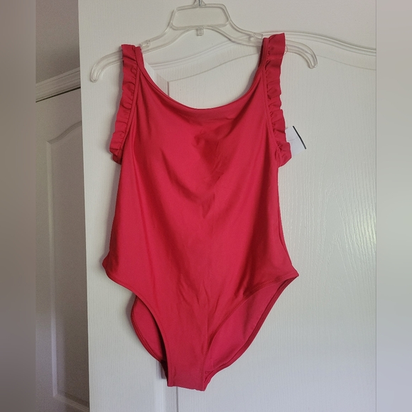🍷AERIE RUFFLE SCOOP ONE PIECE SWIMSUIT SIZE M - Picture 8 of 9